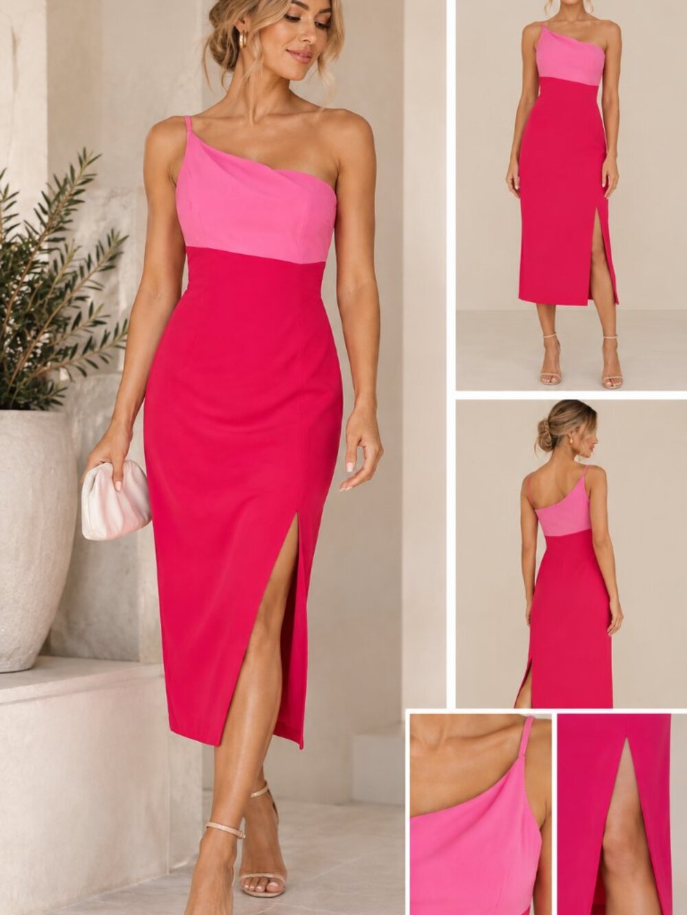 Petal + Pup One Shoulder Colorblock Midi Dress – NWT Size US 8 / AU 12